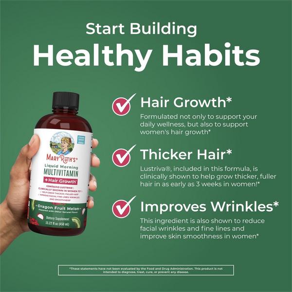 MaryRuth's Liquid Morning Multivitamin + Hair Growth Dragonfruit Melon #3