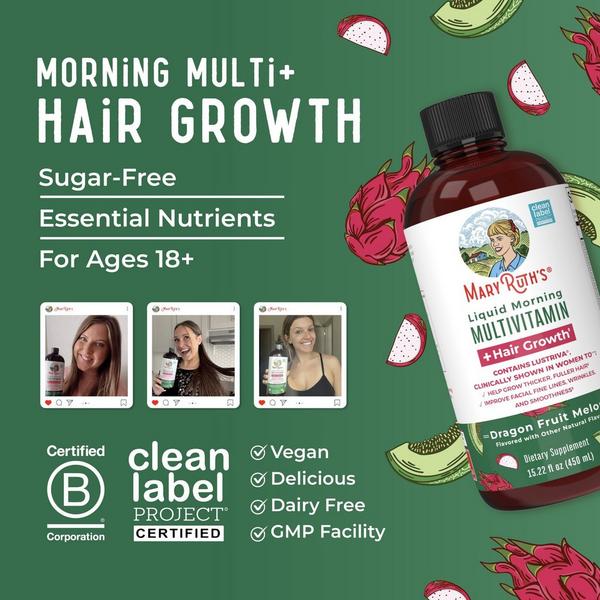 MaryRuth's Liquid Morning Multivitamin + Hair Growth Dragonfruit Melon #7