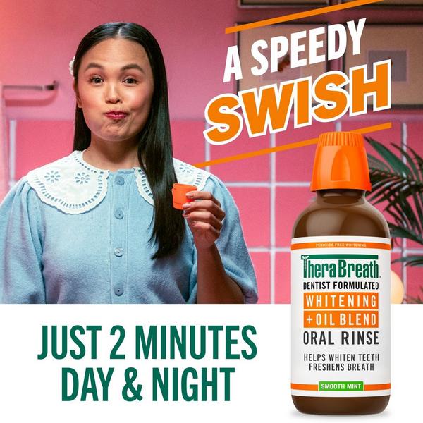 TheraBreath Whitening Oil Blend Oral Rinse Smooth Mint #5