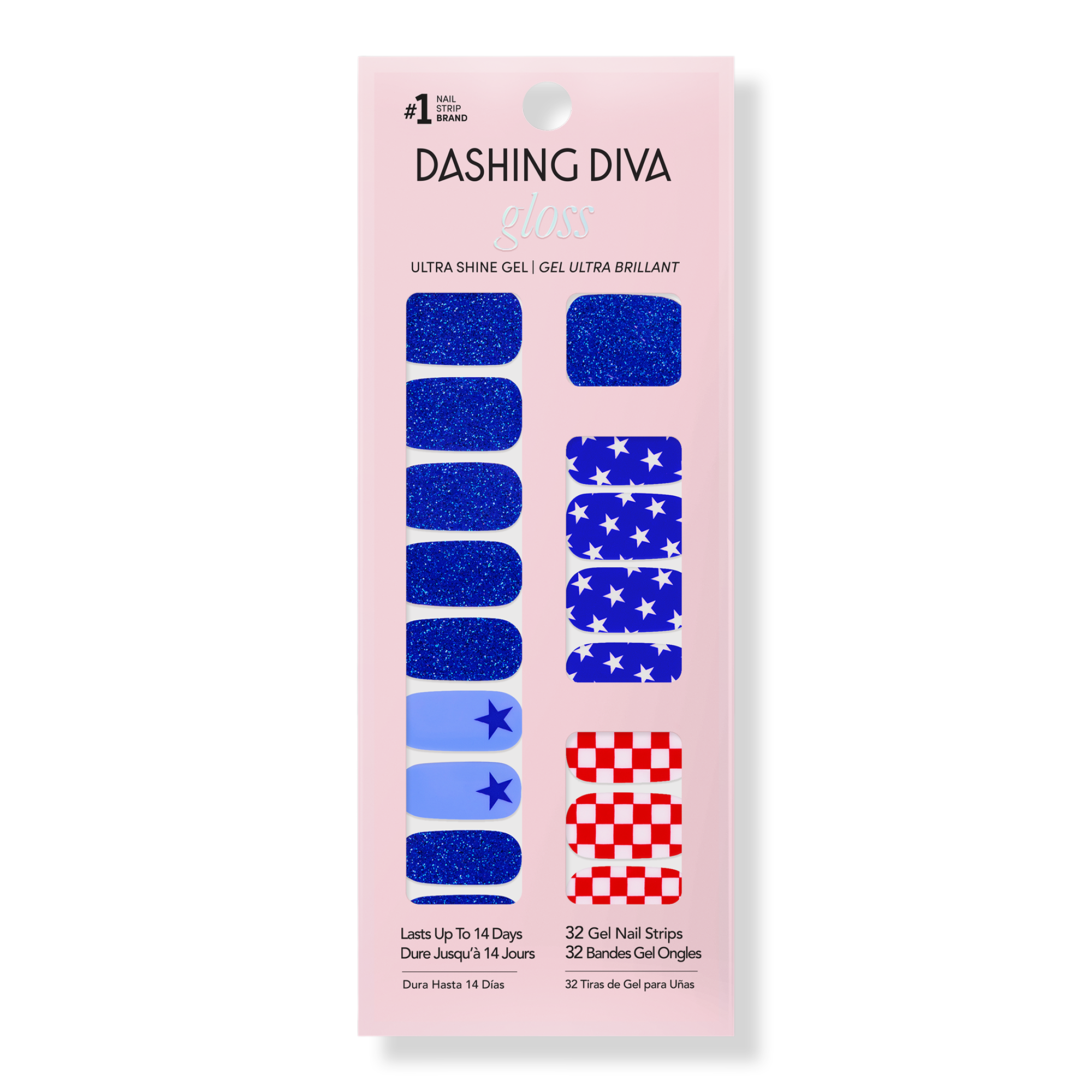 Dashing Diva GLOSS, Gel Nail Strips, Back To The USA #1
