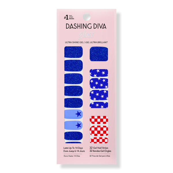 Dashing Diva GLOSS, Gel Nail Strips, Back To The USA #1