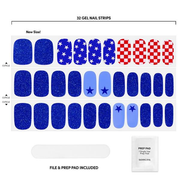 Dashing Diva GLOSS, Gel Nail Strips, Back To The USA #2