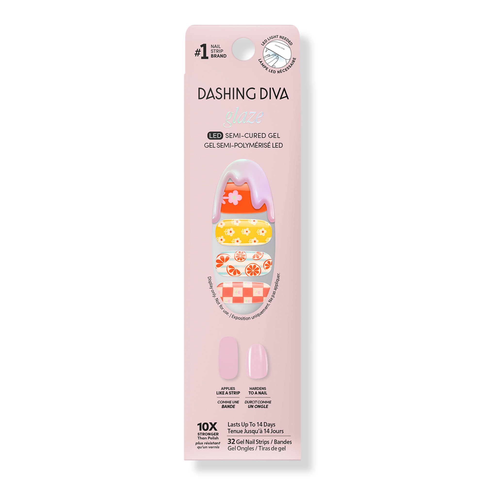 Dashing Diva GLAZE DESIGN, Semi-Cured Gel Nail Strips #1