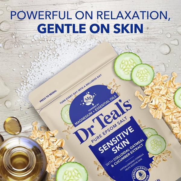 Dr Teal's Epsom Salt Magnesium Soak, Sensitive Skin with Colloidal Oatmeal & Cucumber Extract #3