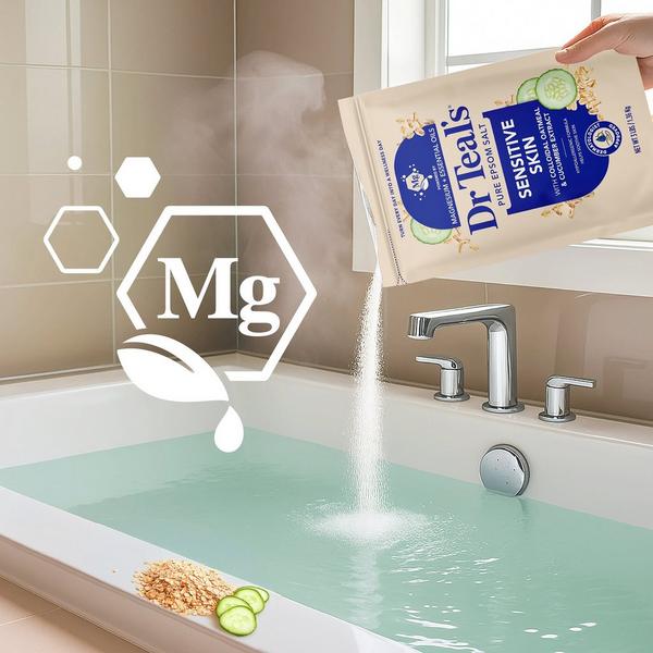 Dr Teal's Epsom Salt Magnesium Soak, Sensitive Skin with Colloidal Oatmeal & Cucumber Extract #4