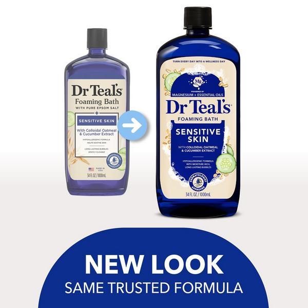 Dr Teal's Foaming Bath with Pure Epsom Salt, Sensitive Skin with Colloidal Oatmeal & Cucumber #2