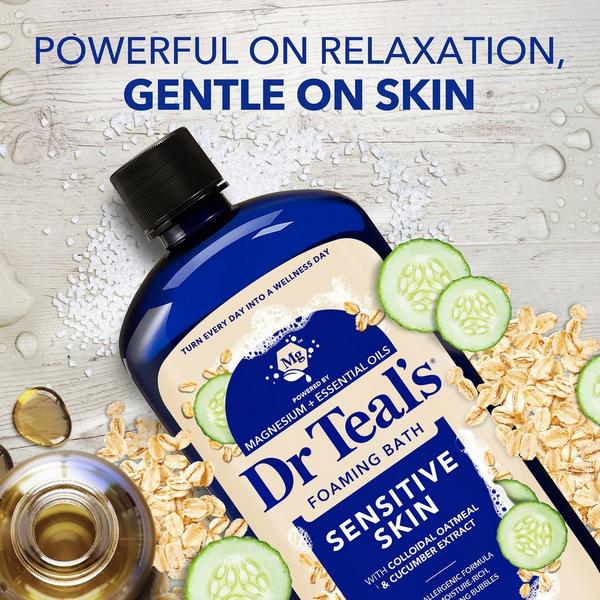 Dr Teal's Foaming Bath with Pure Epsom Salt, Sensitive Skin with Colloidal Oatmeal & Cucumber #3