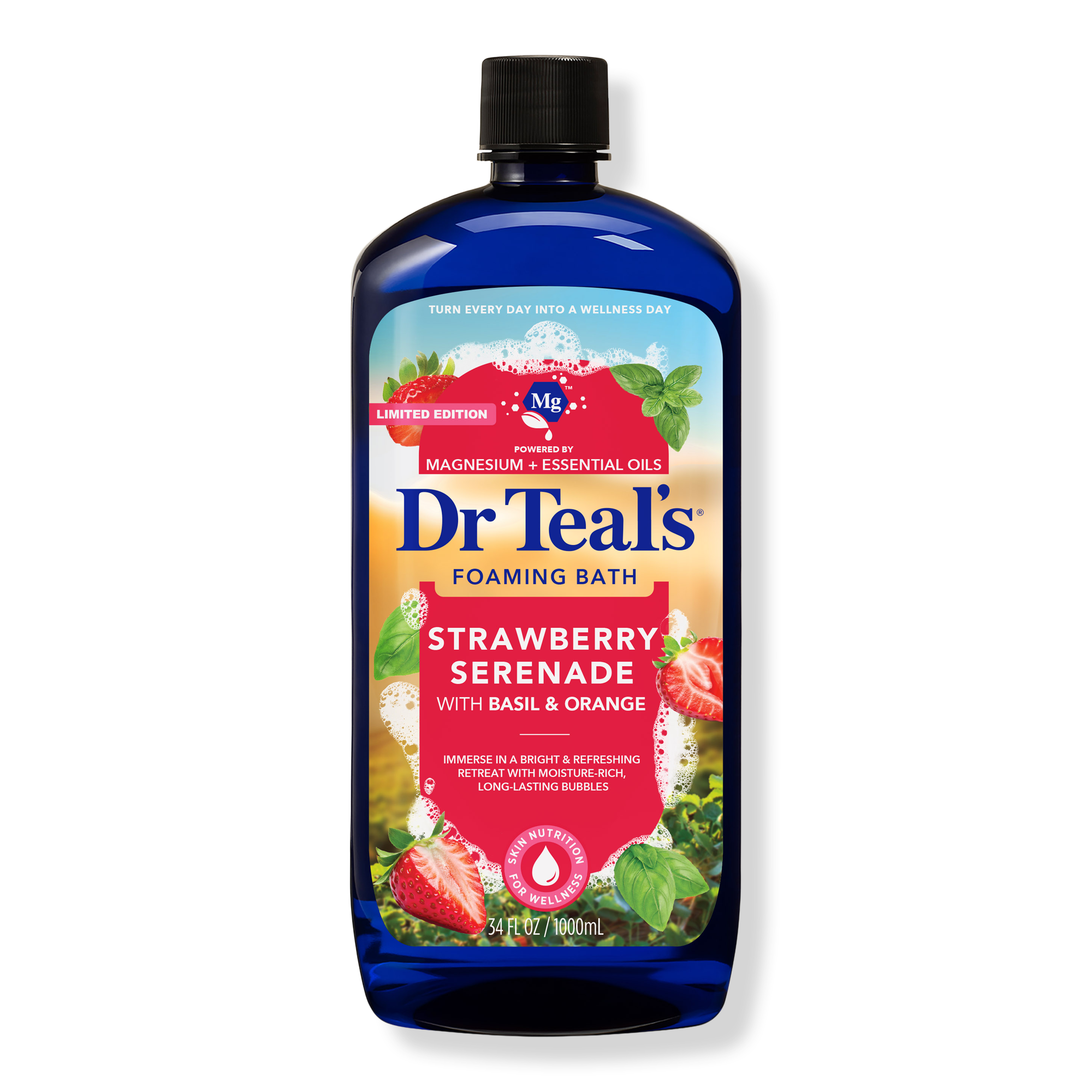 Dr Teal's Foaming Bath with Pure Epsom Salt, Strawberry Serenade with Basil & Orange #1