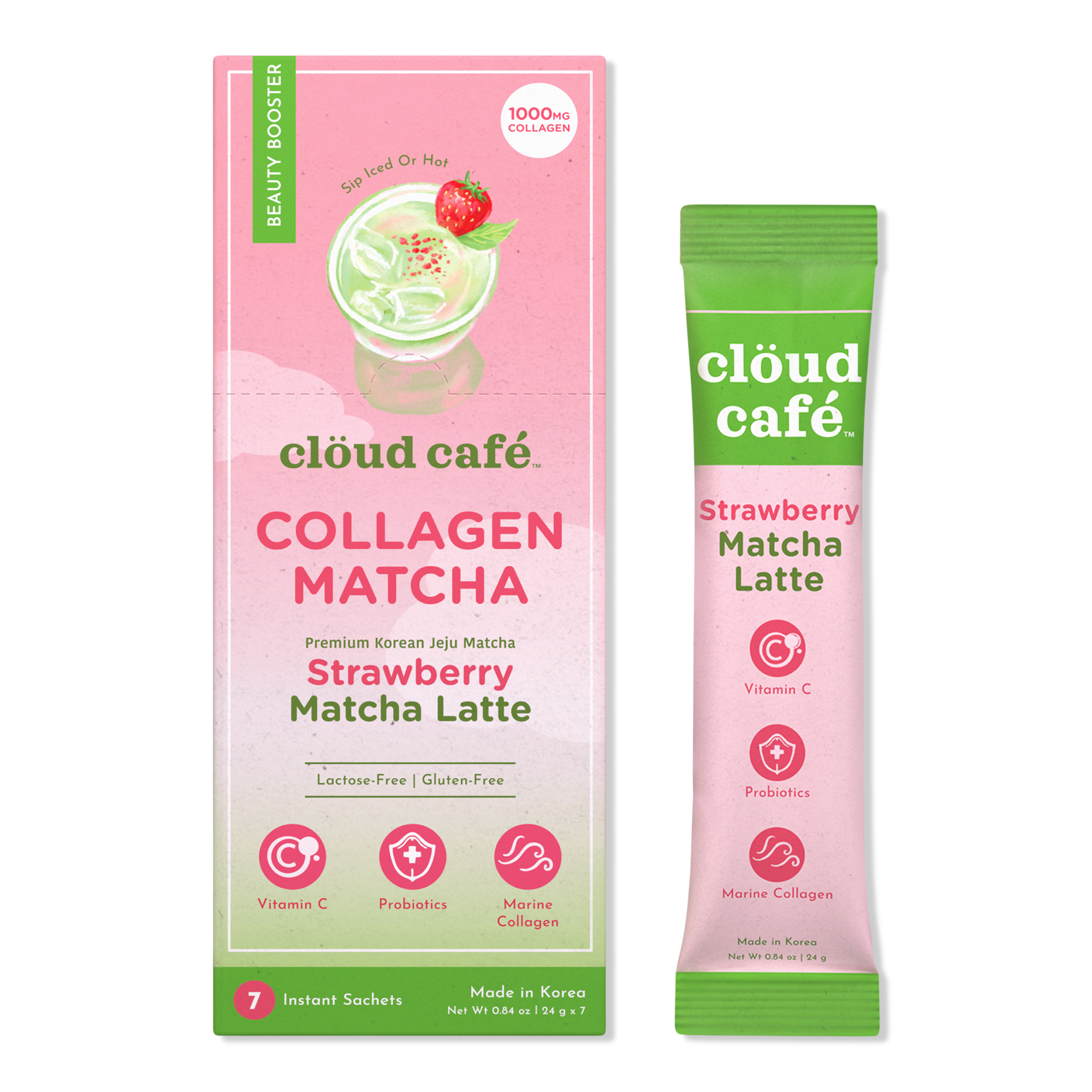 clöud café Strawberry Matcha Latte Collagen-Infused Beauty Booster #1