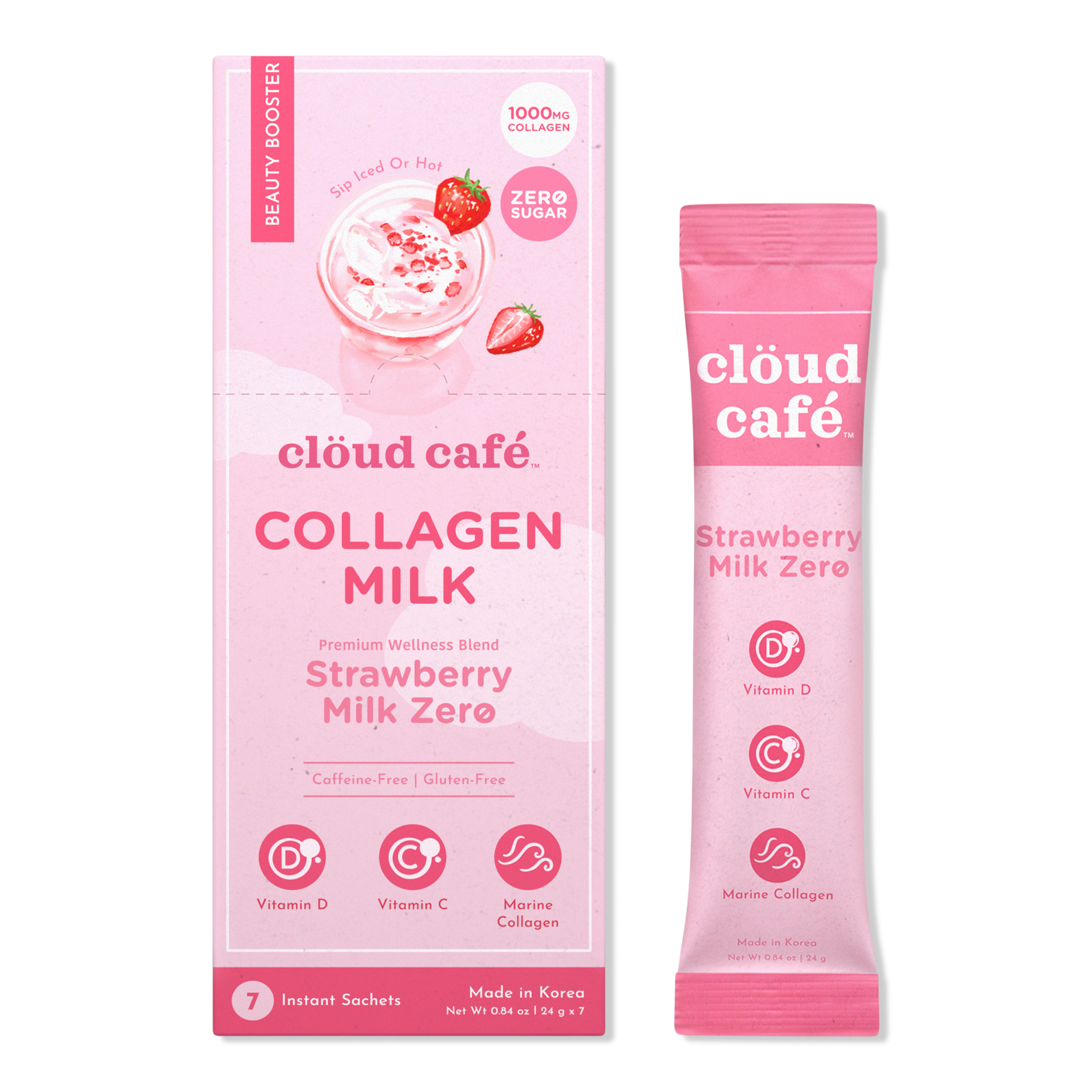 clöud café Strawberry Milk Zero Collagen-Infused Beauty Booster #1