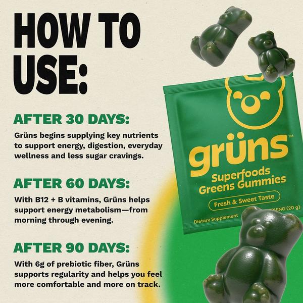 Grüns Adults Superfood Greens Multivitamin Gummies #5