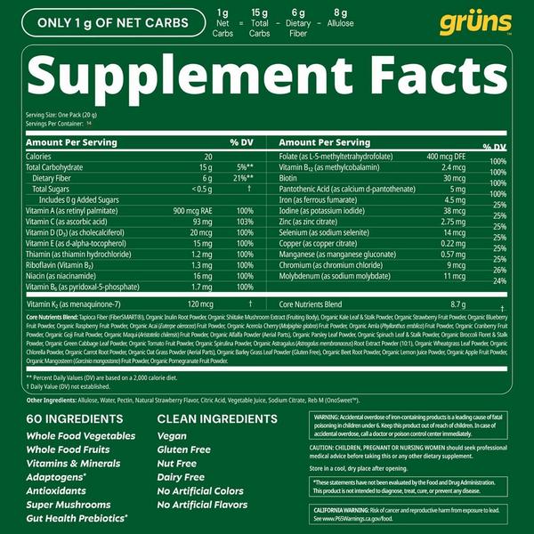 Grüns Adults Sugar Free Superfood Greens Multivitamin Gummies #2