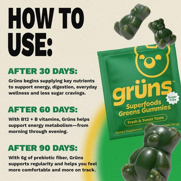Grüns Adults Sugar Free Superfood Greens Multivitamin Gummies #5
