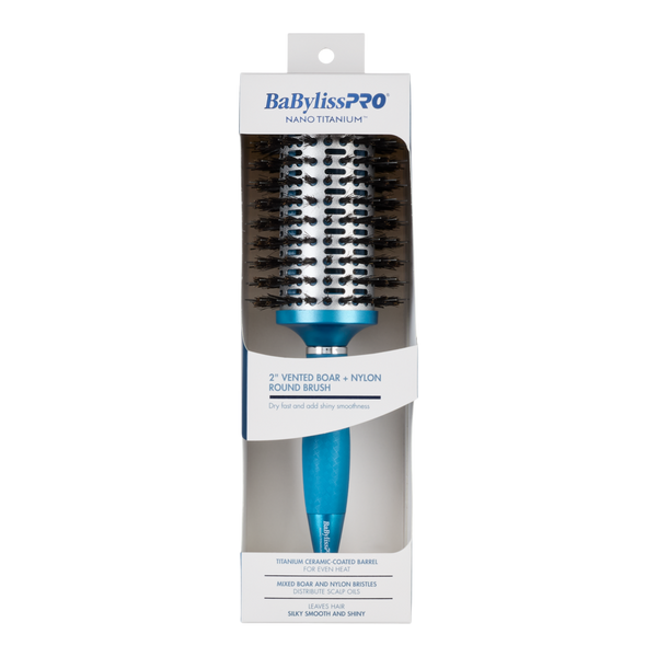 BaBylissPRO Nano Titanium 2" Vented Boar + Nylon Round Brush #2