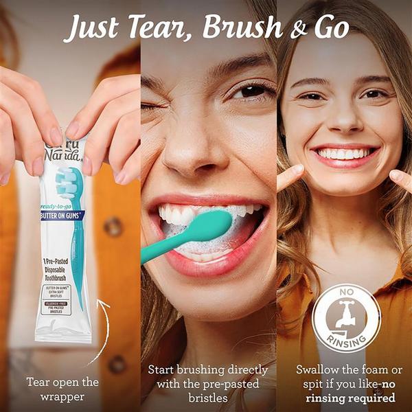 GuruNanda 6-in-1 Ready To Go 2.0 Butter On Gum Disposable Toothbrushes #5