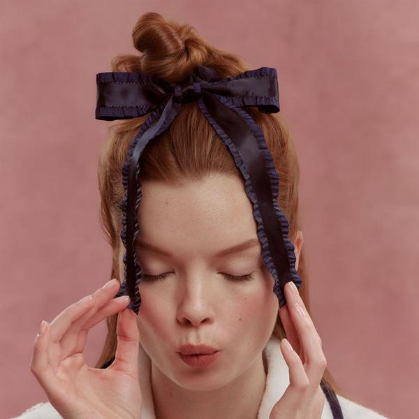 Wet Brush Wet Brush x Hill House Navy Ruffle Bow Scrunchie #3