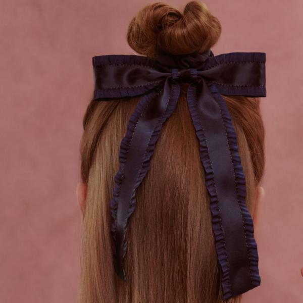 Wet Brush Wet Brush x Hill House Navy Ruffle Bow Scrunchie #4