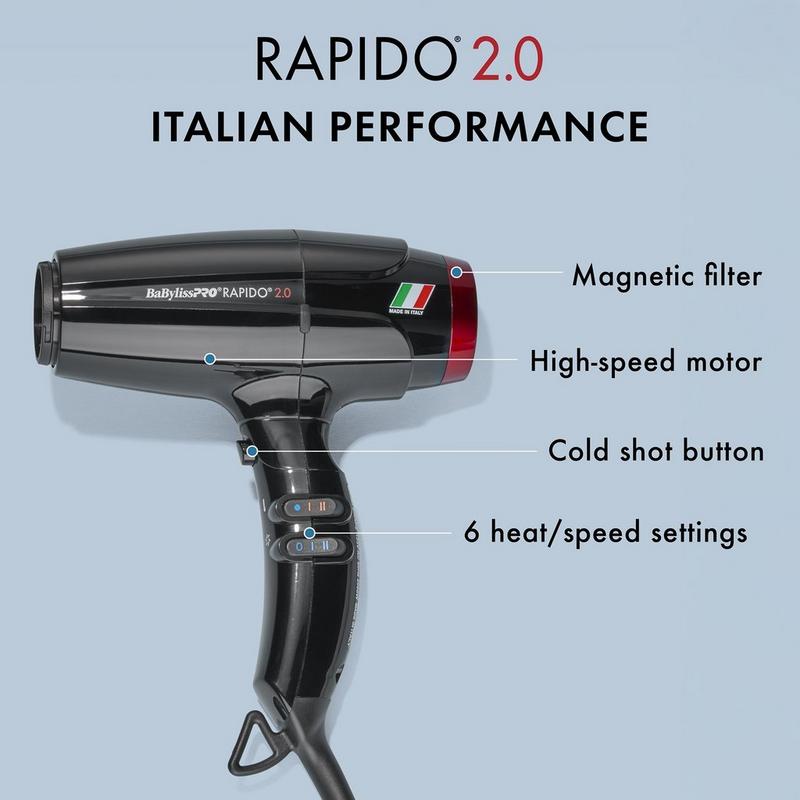 BaBylissPRO - Rapido 2.0 Professional High-Performance Ionic Dryer