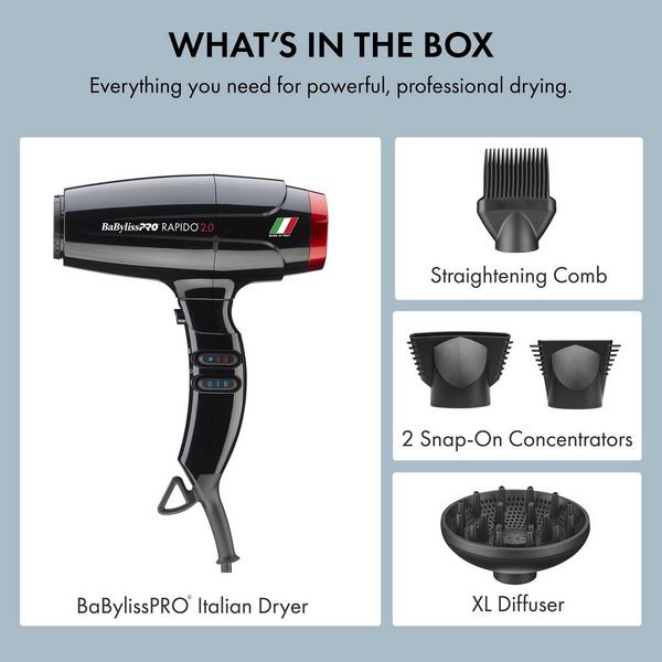 BaBylissPRO Rapido 2.0 Professional High-Performance Ionic Dryer #8