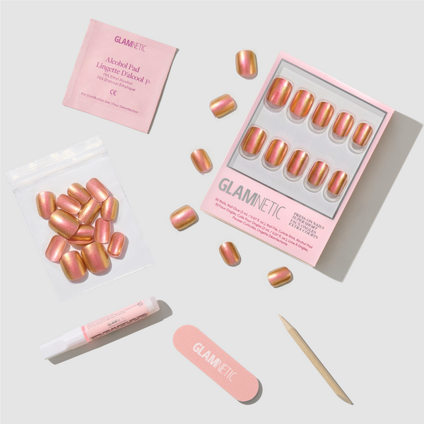 Glamnetic Papaya Chrome Press-On Nails #2