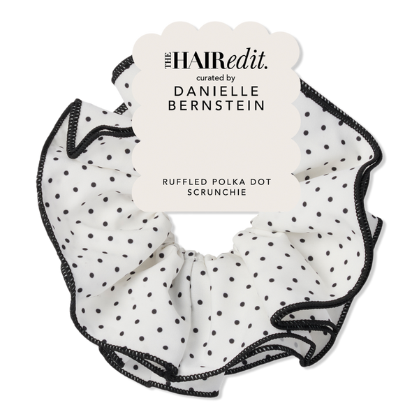 The Hair Edit Ruffled Polka Dot Oversized Scrunchie by Danielle Bernstein #1