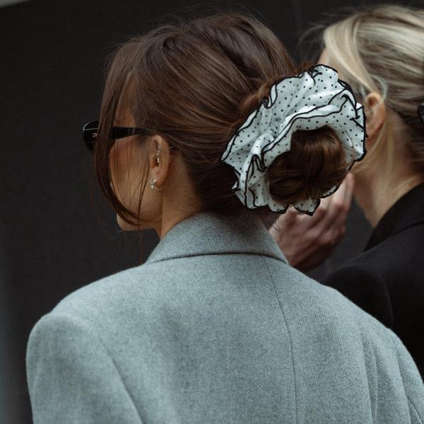 The Hair Edit Ruffled Polka Dot Oversized Scrunchie by Danielle Bernstein #2