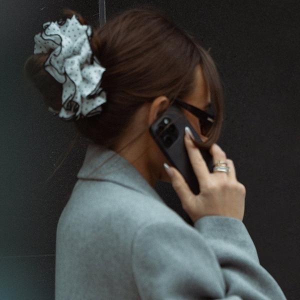 The Hair Edit Ruffled Polka Dot Oversized Scrunchie by Danielle Bernstein #3
