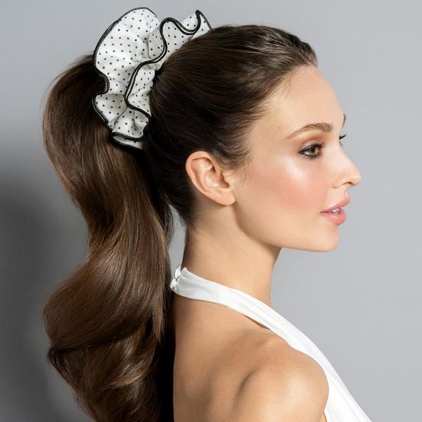 The Hair Edit Ruffled Polka Dot Oversized Scrunchie by Danielle Bernstein #5