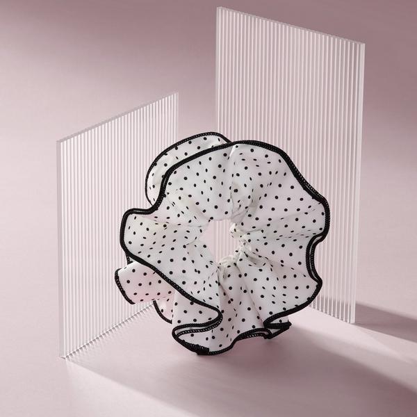 The Hair Edit Ruffled Polka Dot Oversized Scrunchie by Danielle Bernstein #7