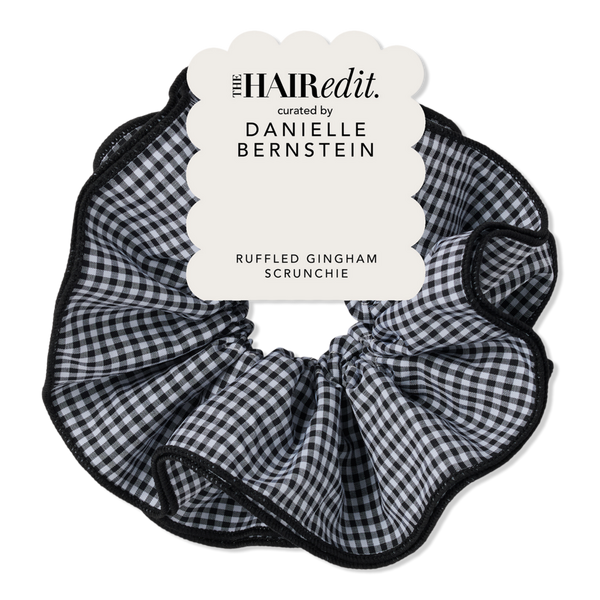 The Hair Edit Ruffled Gingham Oversized Scrunchie by Danielle Bernstein #1
