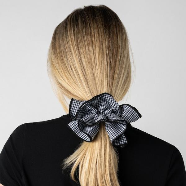 The Hair Edit Ruffled Gingham Oversized Scrunchie by Danielle Bernstein #4