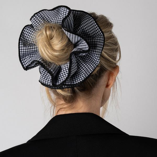 The Hair Edit Ruffled Gingham Oversized Scrunchie by Danielle Bernstein #5