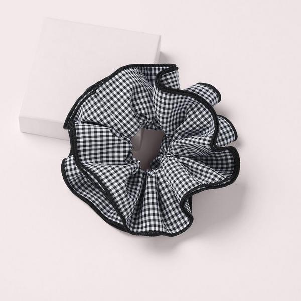 The Hair Edit Ruffled Gingham Oversized Scrunchie by Danielle Bernstein #6