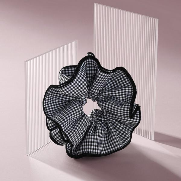 The Hair Edit Ruffled Gingham Oversized Scrunchie by Danielle Bernstein #7