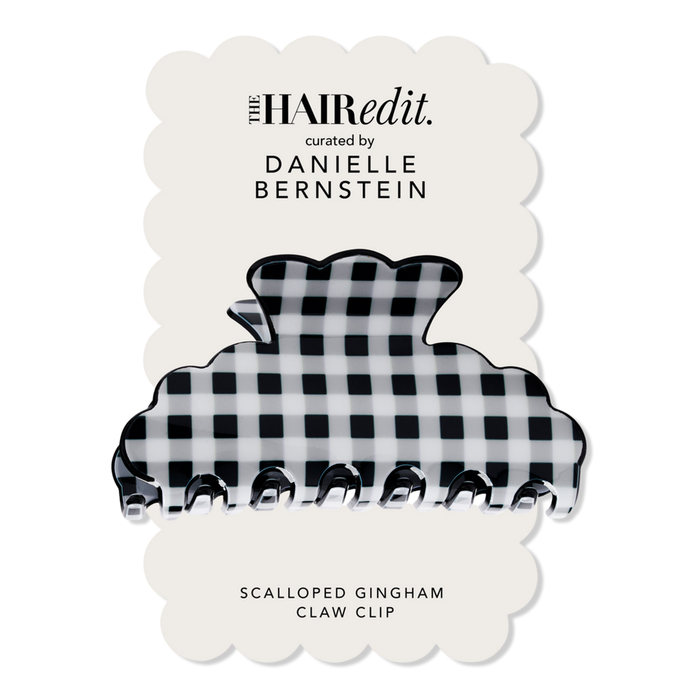 The Hair Edit Scalloped Gingham Claw Clip by Danielle Bernstein