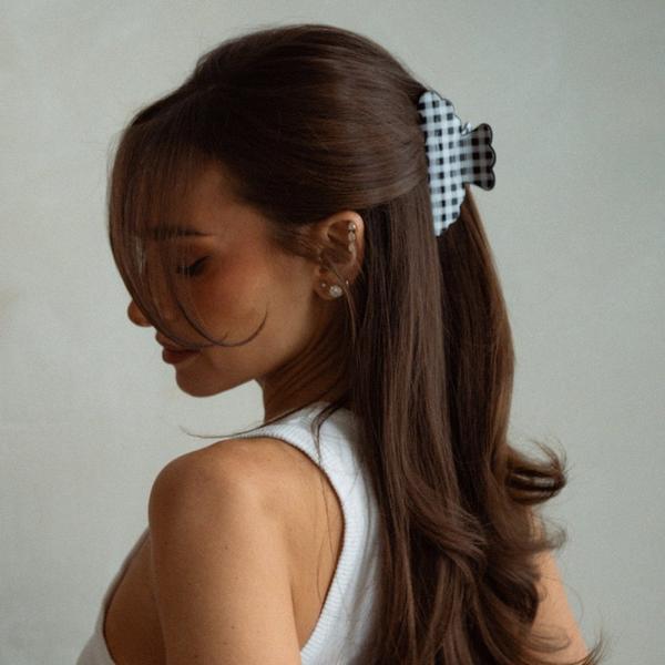 The Hair Edit Scalloped Gingham Claw Clip by Danielle Bernstein #5