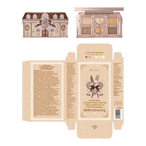 Flower Knows The Sweetie Bear Collection 6-Color Makeup Palette #6