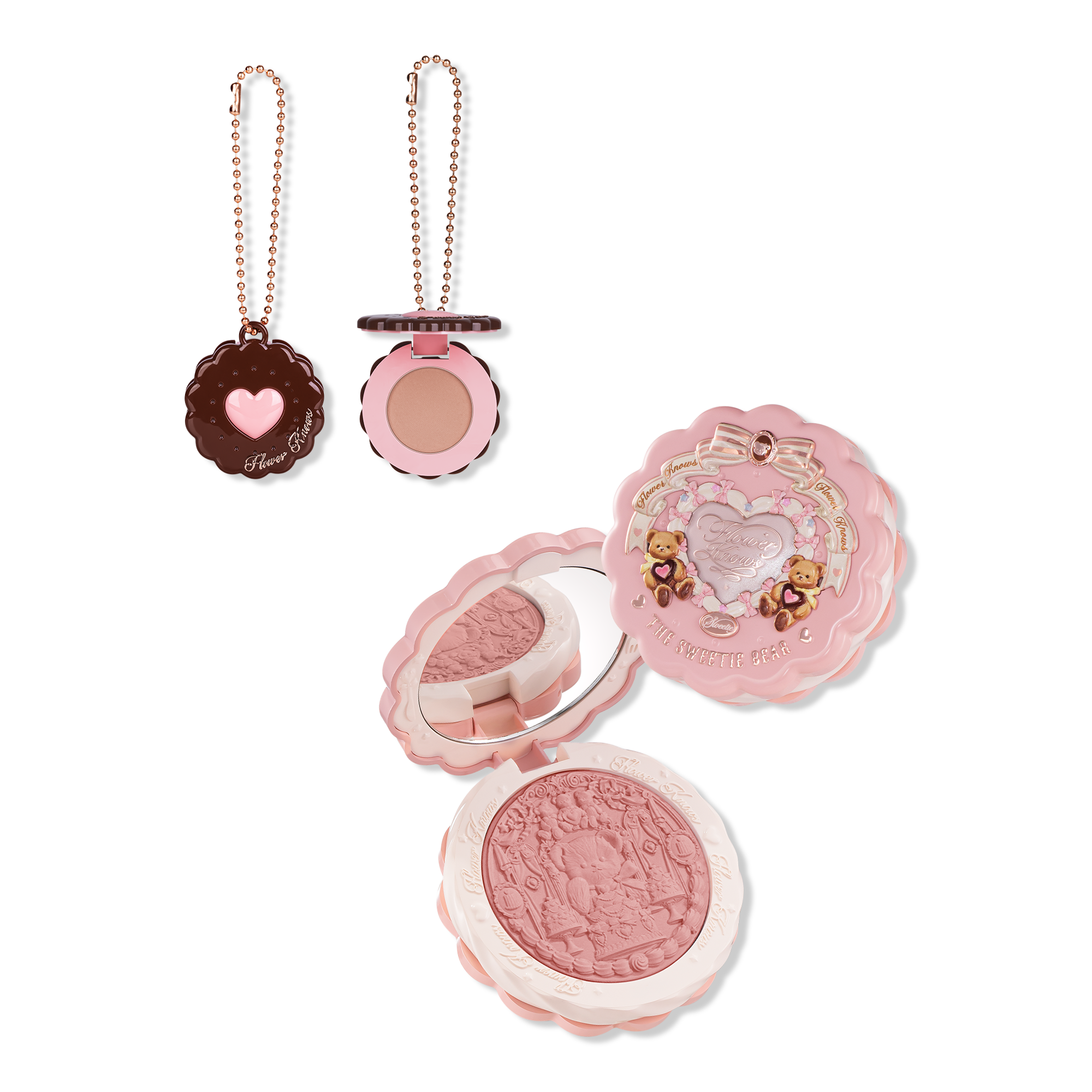 Flower Knows The Sweetie Bear Collection Satin Blush & Matte Blush Charm Duo Set #1