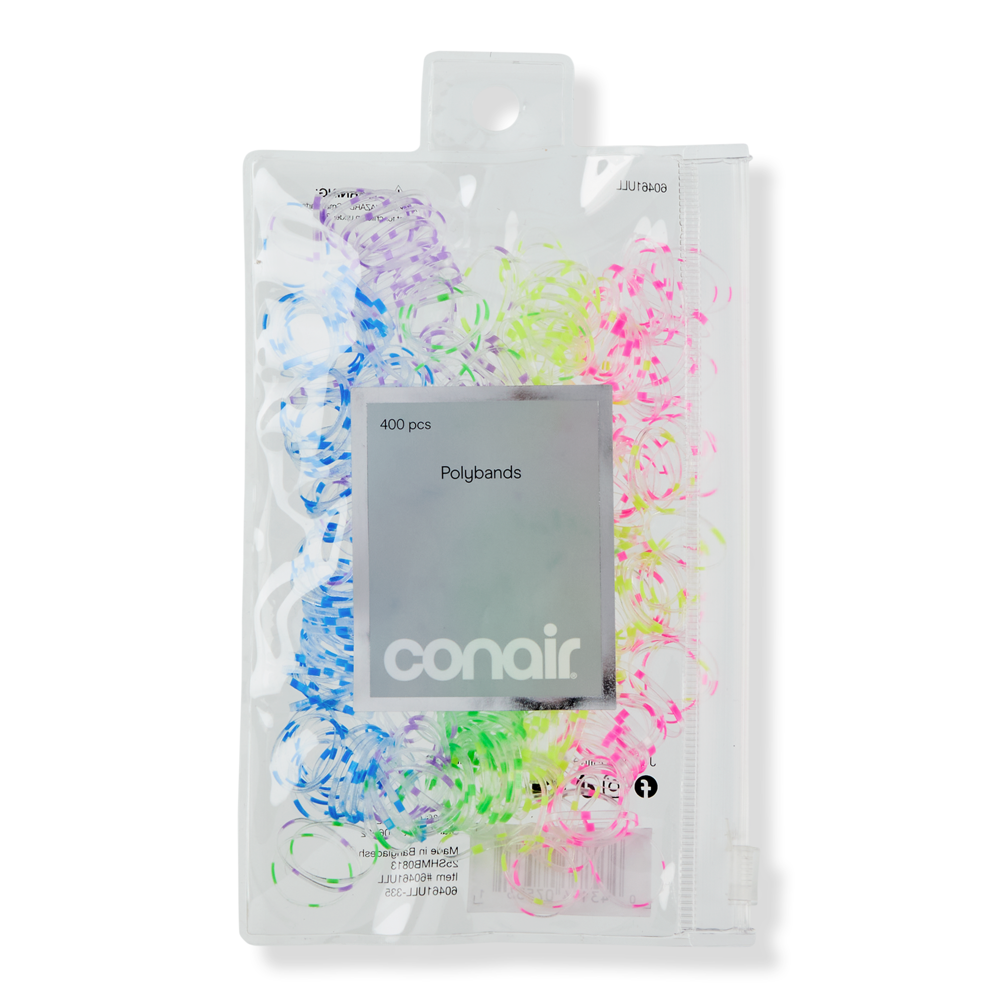 Conair Accessories Clear Polybands with Neon Dots #1