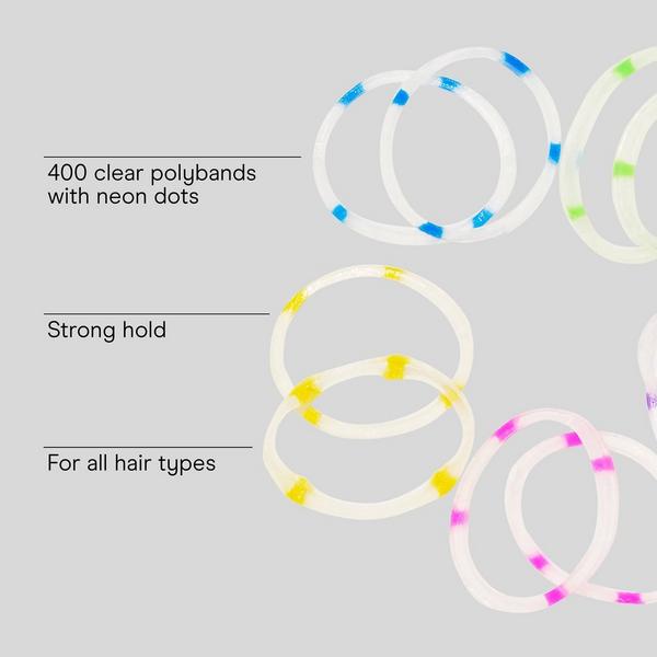 Conair Accessories Clear Polybands with Neon Dots #3