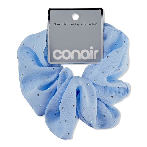 Conair Accessories Blue Jumbo Scrunchie with Rhinestones #1