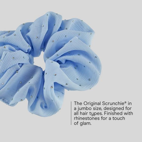 Conair Accessories Blue Jumbo Scrunchie with Rhinestones #3