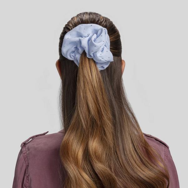 Conair Accessories Blue Jumbo Scrunchie with Rhinestones #4