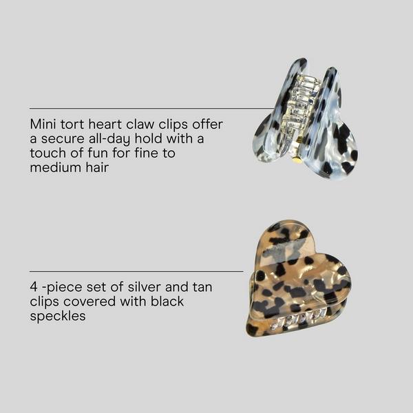 Conair Accessories Mini Heart Claw Clips #3