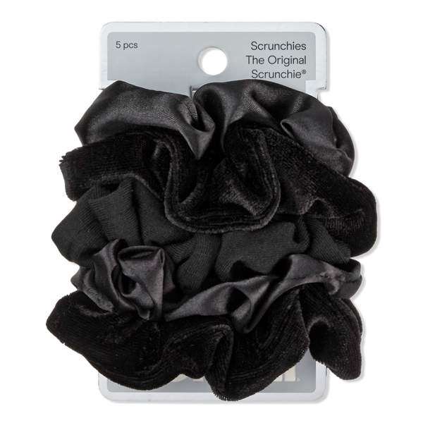 Conair Accessories Black Satin Scrunchies #1