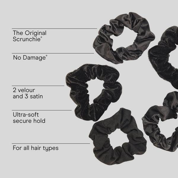 Conair Accessories Black Satin Scrunchies #3