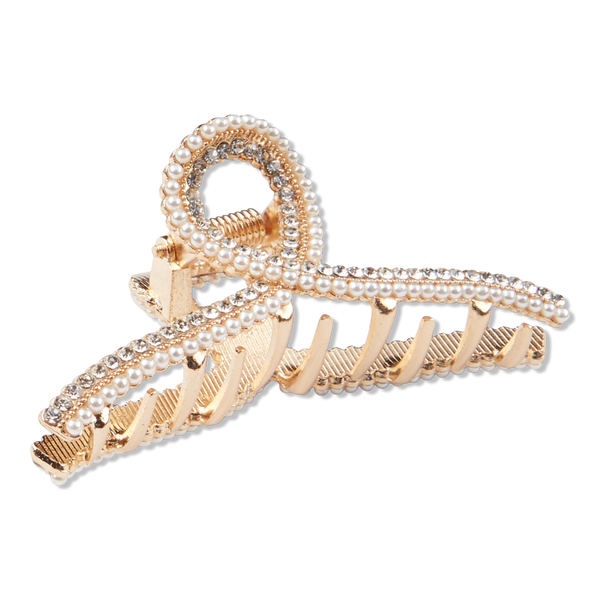 Conair Accessories Faux Pearl & Rhinestone Claw Clip #2