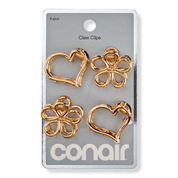 Conair Accessories Metal Flower and Heart Claw Clips #1