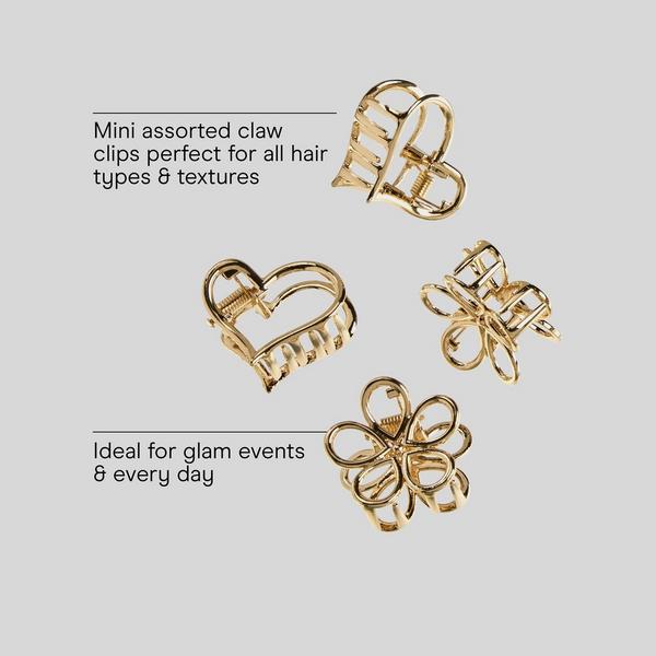 Conair Accessories Metal Flower and Heart Claw Clips #3