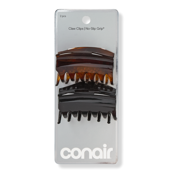 Conair Accessories No-Slip Grip Black & Tortoise Claw Clips #1